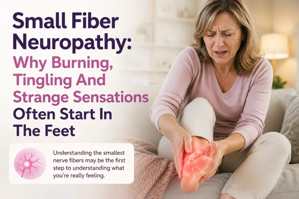 Small fiber neuropathy with burning and tingling sensations in the feet